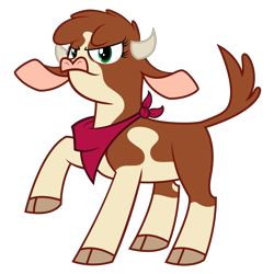 Size: 2347x2346 | Tagged: safe, artist:up-world, community related, character:arizona cow, species:cow, them's fightin' herds, cloven hooves, digital art, fanart, female, handkerchief, horns, raised tail, simple background, solo, tail, transparent background, vector