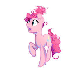Size: 500x500 | Tagged: safe, artist:atomic8497, character:pinkie pie, species:earth pony, species:pony, alternate hairstyle, female, mare, raised hoof, simple background, solo, transparent background