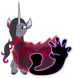 Size: 2694x2889 | Tagged: safe, artist:up-world, community related, character:fhtng th§ ¿nsp§kbl, character:oleander, species:classical unicorn, species:pony, species:unicorn, them's fightin' herds, cloven hooves, dark magic, digital art, female, hand, leonine tail, magic, magic hands, simple background, solo, transparent background, unicornomicon, unshorn fetlocks, vector