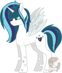 Size: 1024x1190 | Tagged: safe, artist:lilygarent, base used, oc, parent:queen chrysalis, parent:shining armor, parents:shining chrysalis, hybrid, interspecies offspring, offspring, simple background, solo, transparent background