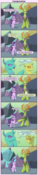 Size: 1116x5100 | Tagged: safe, artist:frenkieart, character:starlight glimmer, character:thorax, species:changeling, species:pony, species:reformed changeling, species:unicorn, episode:celestial advice, g4, my little pony: friendship is magic, comic, dialogue, female, flyswatter, glowing horn, magic, male, mare, nodding, this will end in pain