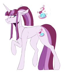 Size: 2632x2829 | Tagged: safe, artist:anyatrix, oc, oc only, oc:jinx, parent:maud pie, parent:starlight glimmer, parents:starmaud, species:pony, species:unicorn, cutie mark, female, high res, magical lesbian spawn, mare, offspring, raised hoof, simple background, solo, white background