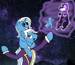 Size: 3000x2592 | Tagged: safe, artist:phonicb∞m, character:jack pot, character:trixie, episode:grannies gone wild, g4, my little pony: friendship is magic, father and daughter, female, illusion, magic, male, stars, ursa major