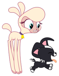 Size: 1739x2246 | Tagged: safe, artist:up-world, community related, character:pom lamb, species:dog, species:sheep, them's fightin' herds, bell, bell collar, collar, female, lamb, simple background, transparent background, vector