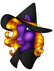 Size: 592x774 | Tagged: safe, artist:prettywitchdoremi, character:abra-ca-dabra, g3, cape, clothing, female, hat, simple background, solo, transparent background, witch hat