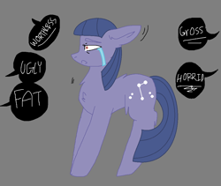 Size: 1008x850 | Tagged: safe, artist:mlp-lolada, base used, oc, oc only, oc:cosmia nebula, bully, bullying, crying, sad, solo, this will end in school shooting, verbal abuse