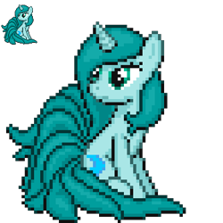 Size: 360x360 | Tagged: safe, artist:phonicb∞m, oc, oc only, oc:ambient waves, species:pony, species:unicorn, crossover, gameboy advance, kitsune, pixel art, pokémon, simple background, solo, sprite, transparent background