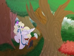 Size: 4000x3000 | Tagged: safe, artist:itssopanda, oc, oc:feather paint, species:pegasus, species:pony, enfield, female, leash, mare, solo, tree, winged fox