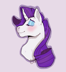 Size: 701x768 | Tagged: safe, artist:kittycoot, character:rarity, species:pony, species:unicorn, bust, eyes closed, female, mare, solo