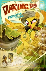 Size: 800x1237 | Tagged: safe, artist:sophillia, character:daring do, character:doctor caballeron, species:earth pony, species:pegasus, species:pony, clothing, duo, female, male, stallion, treasure, treasure chest