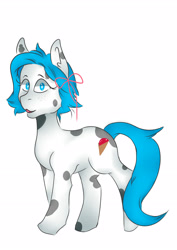 Size: 2507x3541 | Tagged: safe, artist:jodi sli, oc, species:earth pony, species:pony, cutie mark, female, happy, looking at you, shading, simple background, smiling, solo, white background