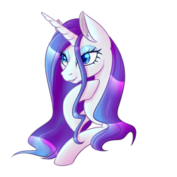 Size: 1500x1500 | Tagged: safe, alternate version, artist:puddingskinmcgee, character:rarity, species:pony, species:unicorn, alternate hairstyle, bedroom eyes, female, simple background, smiling, solo, transparent background