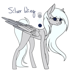 Size: 492x511 | Tagged: safe, artist:electricaldragon, artist:sychia, oc, oc:silver wing, species:pegasus, species:pony, female, mare, simple background, solo, transparent background