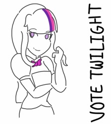 Size: 768x858 | Tagged: safe, artist:horsegirlpodcast, character:twilight sparkle, my little pony:equestria girls, alternate universe, election, partial color, president, vote