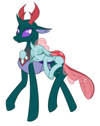 Size: 1280x1614 | Tagged: safe, artist:puddingskinmcgee, character:ocellus, character:pharynx, character:prince pharynx, species:changeling, species:reformed changeling, carrying, commission, cute, diaocelles, duo, duo male and female, female, headcanon, male, pharybetes, simple background, sleeping, transparent background