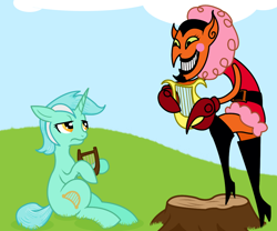Size: 1080x900 | Tagged: safe, artist:philith, character:lyra heartstrings, crossover, him, lyre, the devil went down to georgia, the powerpuff girls