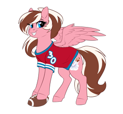 Size: 3453x3200 | Tagged: safe, artist:honiibree, oc, oc only, oc:first down, species:pegasus, species:pony, american football, clothing, female, jersey, mare, simple background, solo, sports, transparent background