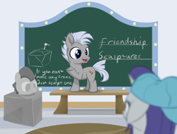 Size: 2000x1523 | Tagged: safe, artist:foal, character:chipcutter, character:rarity, species:pony, episode:friendship university, g4, my little pony: friendship is magic, classroom, colt, craft, friendship, male, plainity, race swap, sculpture