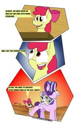 Size: 705x1134 | Tagged: safe, artist:sneshneeorfa, character:apple bloom, character:scootaloo, character:starlight glimmer, character:sweetie belle, species:earth pony, species:pegasus, species:pony, species:unicorn, comic, cutie mark crusaders, female, filly, frown, funny face, mare, simple background, smiling, transparent background