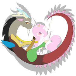 Size: 1024x1024 | Tagged: safe, artist:hestiay, character:discord, character:princess celestia, species:draconequus, species:pony, ship:dislestia, art, draw, drawing, duo, female, male, mare, pink-mane celestia, puppy love, shipping, simple background, straight, transparent background