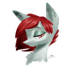 Size: 1000x1000 | Tagged: safe, artist:atomic8497, oc, oc:greyscale, species:pony, bust, portrait, simple background, solo, white background