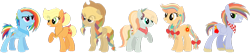 Size: 1024x216 | Tagged: safe, artist:xhalesx, character:applejack, character:rainbow dash, parent:applejack, parent:rainbow dash, parents:appledash, ship:appledash, family, female, lesbian, magical lesbian spawn, offspring, shipping, simple background, transparent background
