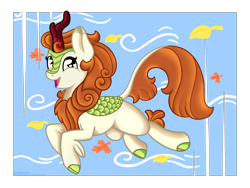 Size: 3466x2600 | Tagged: safe, artist:rimmi1357, character:autumn blaze, species:kirin, episode:sounds of silence, g4, my little pony: friendship is magic, digital art, female, solo
