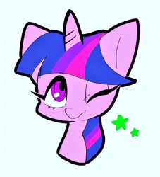 Size: 1120x1233 | Tagged: safe, artist:asg, artist:asg5528, character:twilight sparkle, species:alicorn, species:pony, female, mare, one eye closed, simple background, solo, wink
