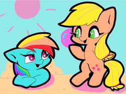 Size: 1218x910 | Tagged: safe, artist:asg, character:applejack, character:rainbow dash, species:earth pony, species:pegasus, species:pony, duo, female, mare