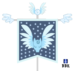 Size: 2399x2257 | Tagged: safe, artist:bb-k, species:pegasus, species:pony, episode:hearth's warming eve, g4, my little pony: friendship is magic, eyes closed, flag, hanging banner, no pony, object, pegasopolis, pegasus tribe, simple background, transparent background