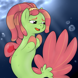 Size: 1400x1400 | Tagged: safe, artist:pavlovzdawg, character:tree hugger, species:seapony (g4), female, seaponified, solo, species swap, underwater