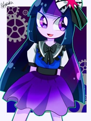 Size: 900x1200 | Tagged: safe, artist:yuyutsuka_0130, character:twilight sparkle, my little pony:equestria girls, clothing, cute, female, no nose, skirt, solo