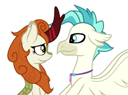 Size: 1063x787 | Tagged: safe, artist:alexeigribanov, character:autumn blaze, character:terramar, episode:sounds of silence, episode:surf and/or turf, g4, my little pony: friendship is magic, crack shipping, female, male, shipping, simple background, straight, terrablaze, transparent background