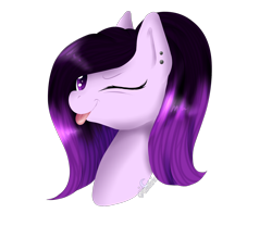 Size: 2154x1884 | Tagged: safe, artist:aledera, oc, oc:pulse, species:earth pony, species:pony, bust, female, mare, portrait, simple background, solo, tongue out, transparent background