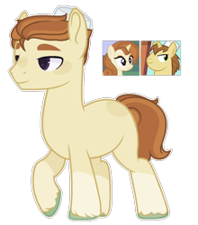 Size: 1176x1336 | Tagged: safe, artist:m-00nlight, character:cinnamon chai, character:donut joe, oc, parent:cinnamon chai, parent:donut joe, parents:cinnamon donut, species:earth pony, species:pony, cinnamon donut, male, offspring, simple background, solo, stallion, transparent background
