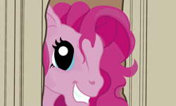 Size: 1000x600 | Tagged: safe, artist:philith, character:pinkie pie, species:earth pony, species:pony, episode:too many pinkie pies, g3, g4, my little pony: friendship is magic, crossover, cute, female, g3 faic, gritted teeth, happy, here's johnny, solo, the shining