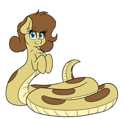 Size: 2100x2000 | Tagged: safe, artist:blues4th, oc, oc only, oc:hissyfit, species:lamia, chest fluff, female, looking at you, monster pony, original species, snake pony, solo