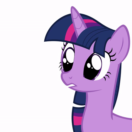 Size: 450x450 | Tagged: safe, alternate version, artist:puddingskinmcgee, character:twilight sparkle, species:pony, animated, big eyes, eye shimmer, female, gif, heavy breathing, hyperventilating, reaction image, simple background, solo