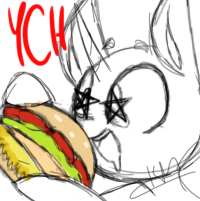 Size: 200x201 | Tagged: safe, artist:kaywhitt, burger, commission, drool, food, hay burger, icon, solo, starry eyes, wingding eyes, your character here