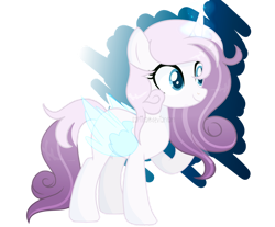 Size: 1280x1059 | Tagged: safe, artist:sapiira, oc, oc only, parent:fleur-de-lis, parent:princess cadance, species:pony, species:unicorn, artificial wings, augmented, female, magic, magic wings, magical lesbian spawn, mare, offspring, solo, wings