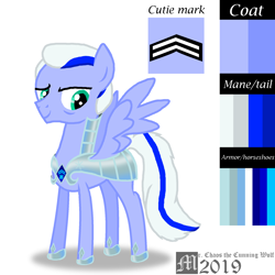 Size: 2000x2000 | Tagged: safe, artist:mrchaosthecunningwlf, artist:ponyvillechaos577, oc, oc:icy horseshoes, species:pegasus, species:pony, armor, captain of royal guards, captain of royal guards armor, elderly, male, solo