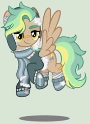 Size: 1408x1928 | Tagged: safe, artist:loveedovey, oc, oc:golden daze, species:pegasus, species:pony, clothing, female, mare, scarf, simple background, solo, transparent background