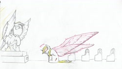 Size: 5319x3007 | Tagged: safe, artist:foxtrot3, oc, oc:vida emotionate, species:alicorn, species:pony, benches, church, halo, holy, holy light, light, penitent, spectral wings, statue, wings