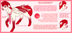 Size: 1220x570 | Tagged: safe, artist:guidomista, artist:miiistaaa, artist:nijimillions, oc, oc:bloodshot, species:pegasus, species:pony, accessories, albino, allergic, allergies, backstory, bio, bloodshot eyes, collar, creepy, crying, design, folded wings, illness, long legs, looking up, male, markings, necktie, nervous, one hoof raised, one leg raised, open mouth, personality, realistic wings, red, red eyes, reference, reference sheet, shirt collar, short hair, sick, skinny, slender, sneezing, socks (coat marking), solo, spiky hair, spiky mane, stallion, standing, teary eyes, thin, two toned wings, white, wings