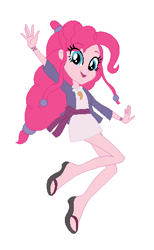 Size: 330x534 | Tagged: safe, artist:cookiechans2, artist:dashiepower, artist:fjessemcsm, base used, character:pinkie pie, species:human, my little pony:equestria girls, ace attorney, alternate hairstyle, barely eqg related, capcom, clothing, crossover, dress, jewelry, maya fey, necklace, sandals, shoes