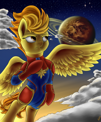 Size: 1400x1700 | Tagged: safe, artist:com3tfire, character:spitfire, species:pegasus, species:pony, captain marvel, captain marvel (marvel), marvel, wonderbolts