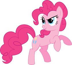 Size: 2000x1817 | Tagged: safe, artist:patec, character:pinkie pie, species:earth pony, species:pony, episode:sonic rainboom, g4, my little pony: friendship is magic, female, mare, rearing, simple background, smiling, smirk, solo, transparent background, vector