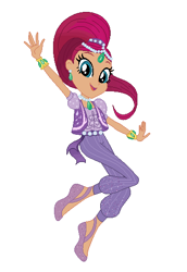 Size: 362x527 | Tagged: safe, artist:cookiechans2, artist:forevur, artist:uranus, base used, species:human, my little pony:equestria girls, barely eqg related, clothing, ear piercing, earring, equestria girls style, equestria girls-ified, female, genie, jewelry, necklace, piercing, shimmer, shimmer and shine, shoes, solo