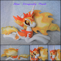 Size: 2200x2200 | Tagged: safe, artist:bluedragonflyplush, character:daybreaker, character:princess celestia, species:alicorn, species:pony, female, folded wings, horn, irl, mare, photo, plushie, prone, slit eyes, solo, wings