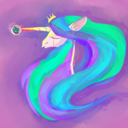 Size: 1280x1280 | Tagged: safe, artist:puddingskinmcgee, character:princess celestia, species:alicorn, species:pony, crying, female, mare in the moon, moon, sad, solo